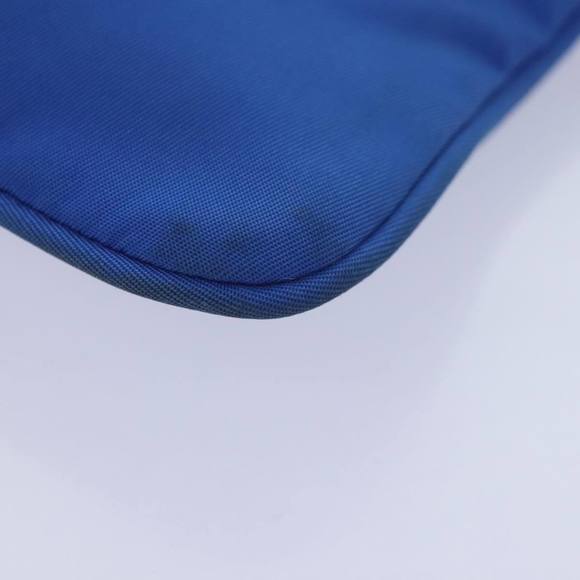 PRADA Accessory Pouch Nylon Blue Gold Auth 90956 - Picture 8 of 16
